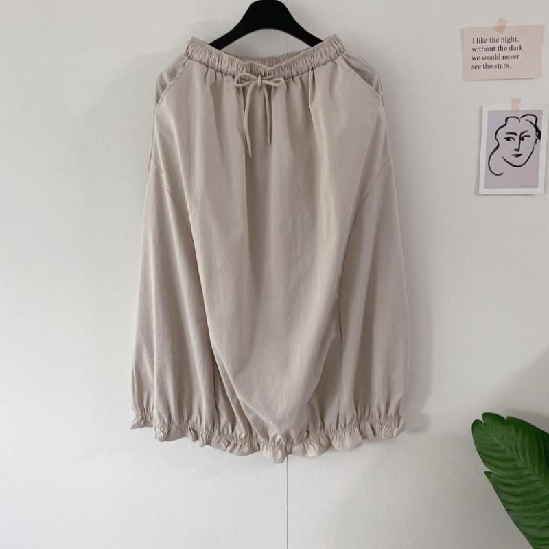 Honey J Banding Long Skirt With Balloon Cut  3 Colors 