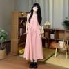 French Temperament Small Man Pink Sleeveless Suspender Dress Women's New Summer High-end Long Dress
