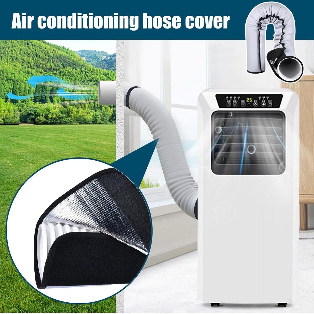 Portable AC Hose Insulation Cover 5/9.1inch Portable AC Insulated Hose Cover Energy Saving Insulated Exhaust Sleeve Accessories