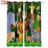 Zoo Curtain Forest Cartoon Children 3d Digital Printing Lightblocking Curtain