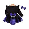 Baby Halloween Katze Print Strampler Kleid Kostüm