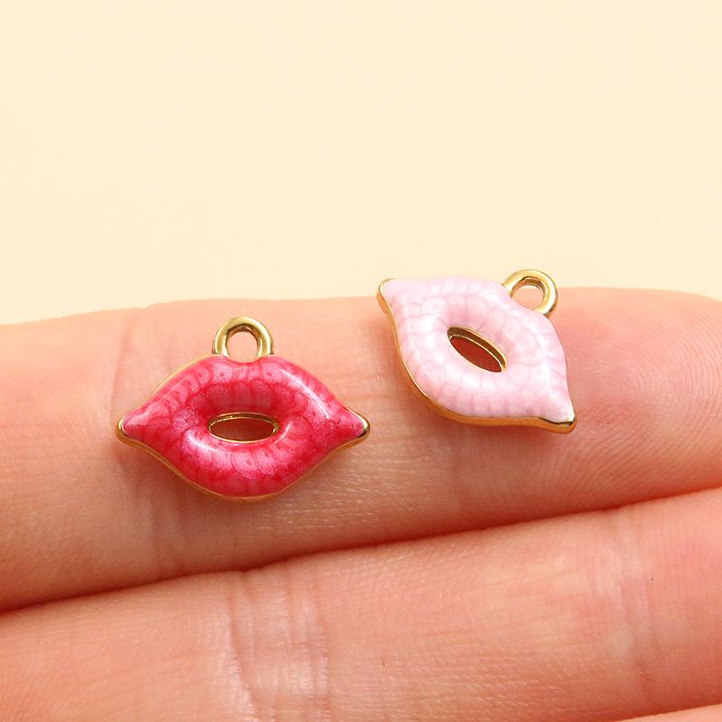 Stainless Steel Enamel Drip Oil Heart, Hat, Lips Pendants – 4 Styles, Colorfast DIY Jewelry Accessories