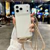 Shockproof Clear Soft Bumper Case For For Iphone 17 16 1 14 Pro Max Plus Crossbody Lanyard Necklace Strap Cord Nylon Rope Cover