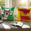 Cartoon Animal Cushion Cover Pillowcase Anti-Dustmite Invisible Zipper Short Plush Sofa Cushion