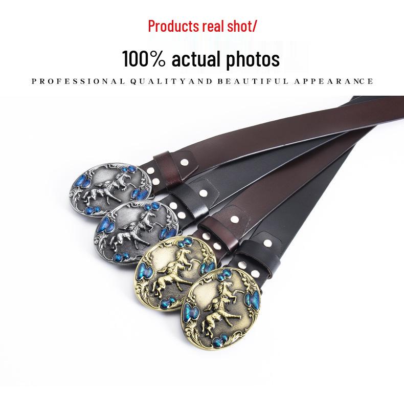 Men's Retro Punk Metal Buckle Leather Belt