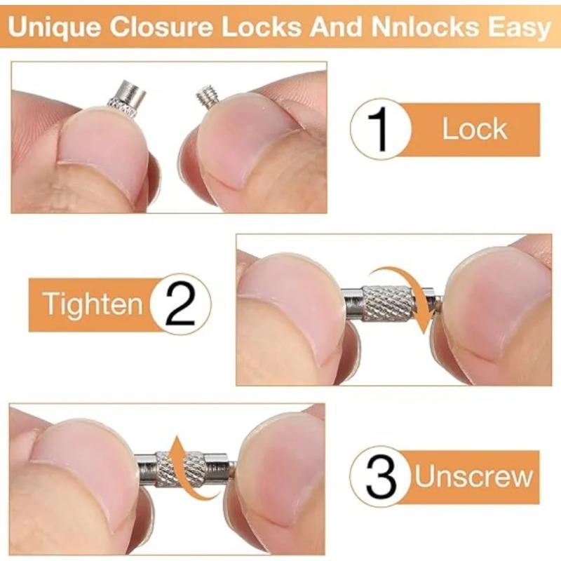 5pcs Metal Keychain Wire Rope Ring Keychain Screw Lock Small Tool Ring Wire Lock DIY Tag Accessories Key Chain