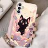 Colorful Cloud Cat Electroplated Glass Phone Case Suitable for Samsung Galaxy S26 S25 S24 S23 S22 S21 S20FE/Ultra/Plus Anti Drop