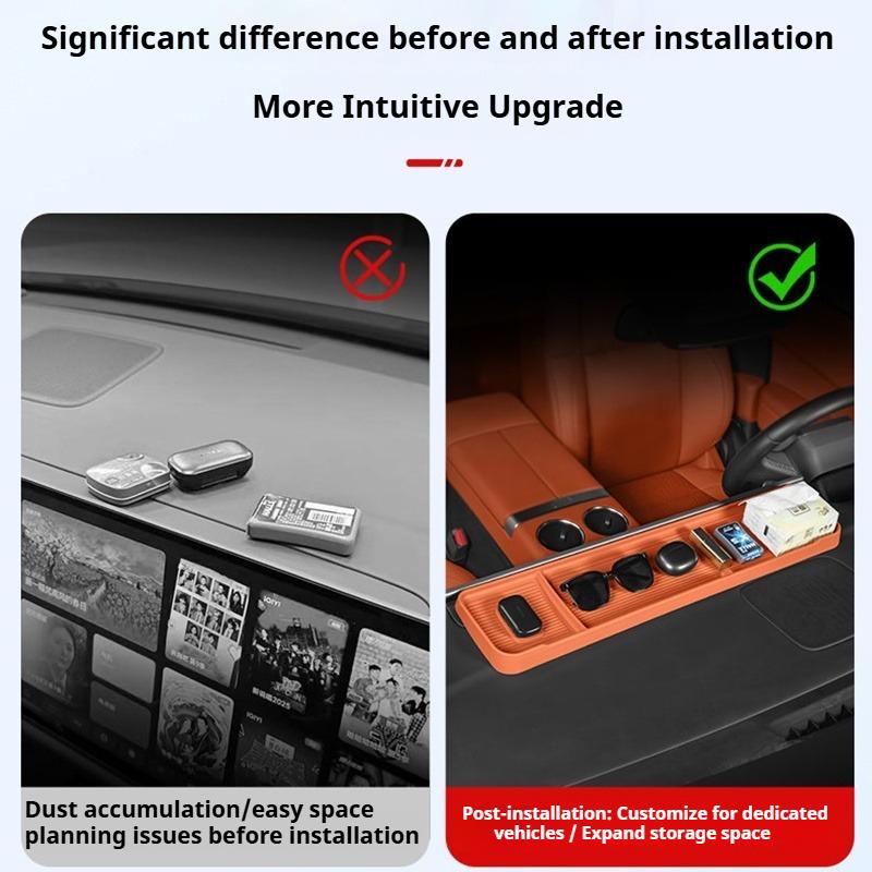 For Li Lixiang L6 L7 L8 L9 Car Behind Screen Storage Compartment Extended Dashboard Silicone Storage Box Interior Accessories