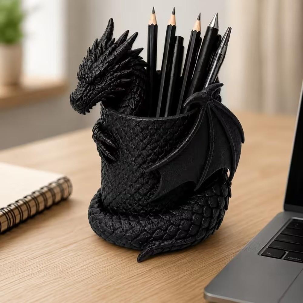 3D Printed Dragon Head Storage Holder Fantasy Dragon Makeup Brush Box Desk Organizer School Desk