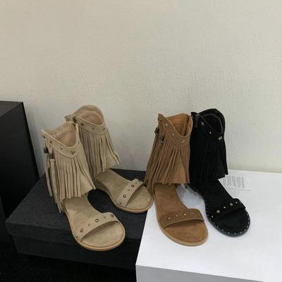 Rome Style Women Western Cowboy Boots Fashion Clip Toe Back Zippers Mid Calf Booties Internal Elevation Female Shoes