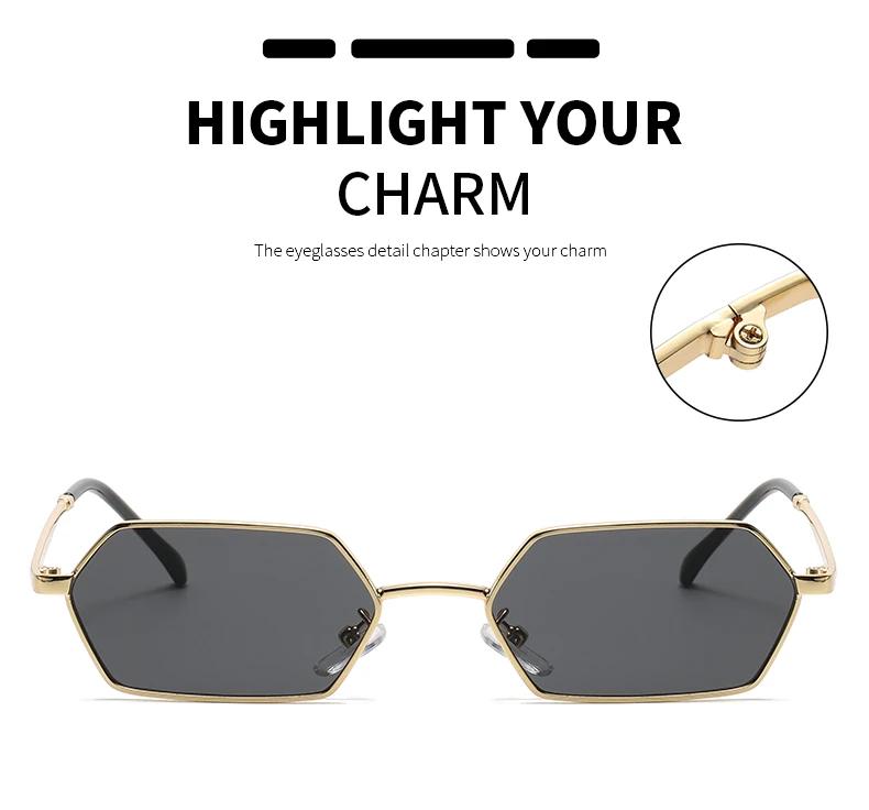 Protective Glasses Fashion Polygon Sunglasses Metal Small Frame Multi Color Mirror Sun Glasses Female Casual Eyewear UV400