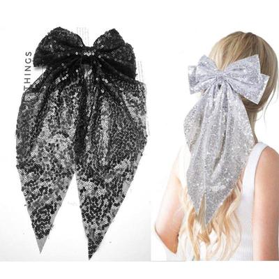 Elegant Sequin Bow Hair Clip - Perfect for Christmas & New Year Celebrations