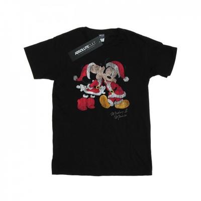 Mens Mickey And Minnie Christmas Kiss T-Shirt