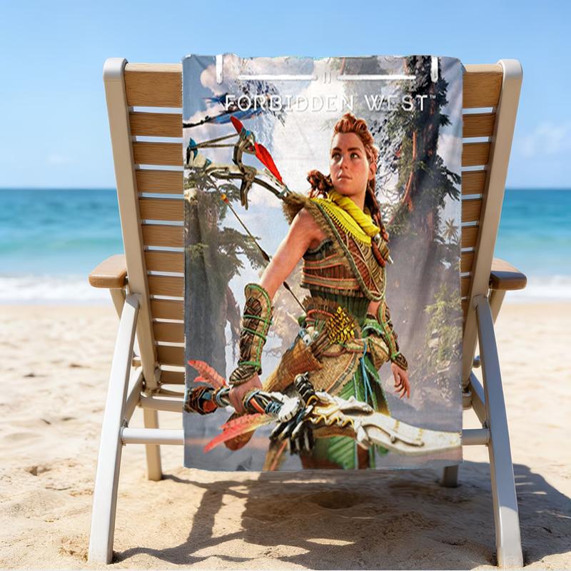 Ultra-Soft Beach Towel with Horizon Theme,Ideal for Pool - Camping, Diving - Perfect Travel Essential, Vibrant Beach Towel.