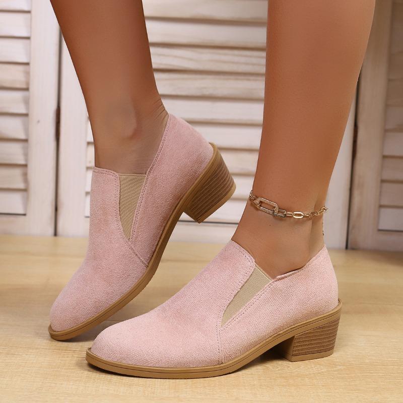 Plus-size Shoes, Women's Shoes, Short Boots, New Women's Deep-mouthed One-foot Thick-heeled Fashion Boots