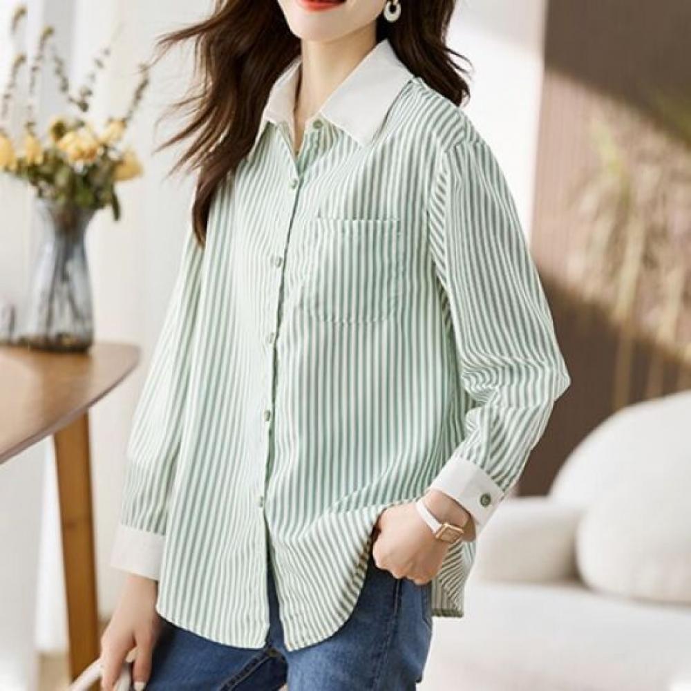 Navava Office Stripe Long Sleeve Shirt Nb2019