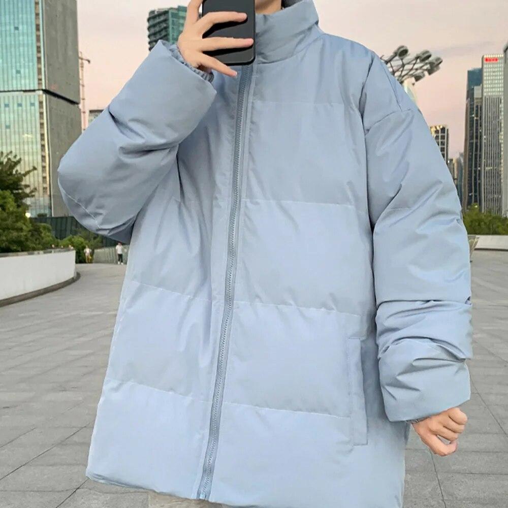 US Size Winter Jackets Men Parkas Thicken Warm Coat Mens Jacket Solid Color Parka Coat Women Fashion New Streetwear