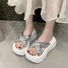 Fashion Shoes House Slippers Platform Rubber Flip Flops Luxury Slides Cross-Tied Soft Hawaiian Designer Bling Fashion  Shoes Women House