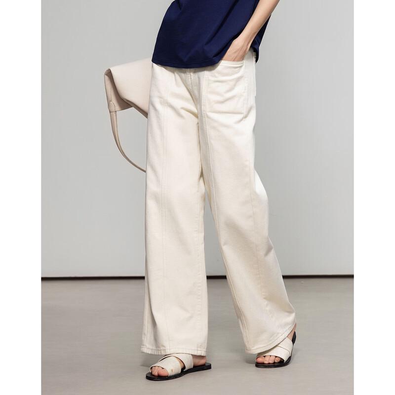 Women's Wide Leg Jeans with Front Slit