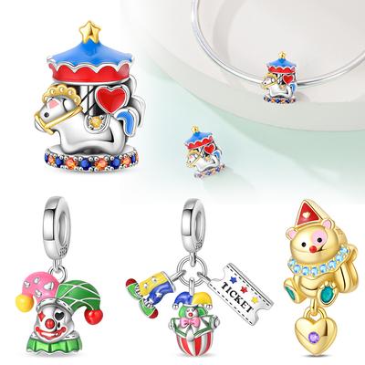 Circus Clown Pendant Bead Component Copper Metal Colors Designed For Charm Bead Components Copper Metal Colors Authentic Original Bracelet High