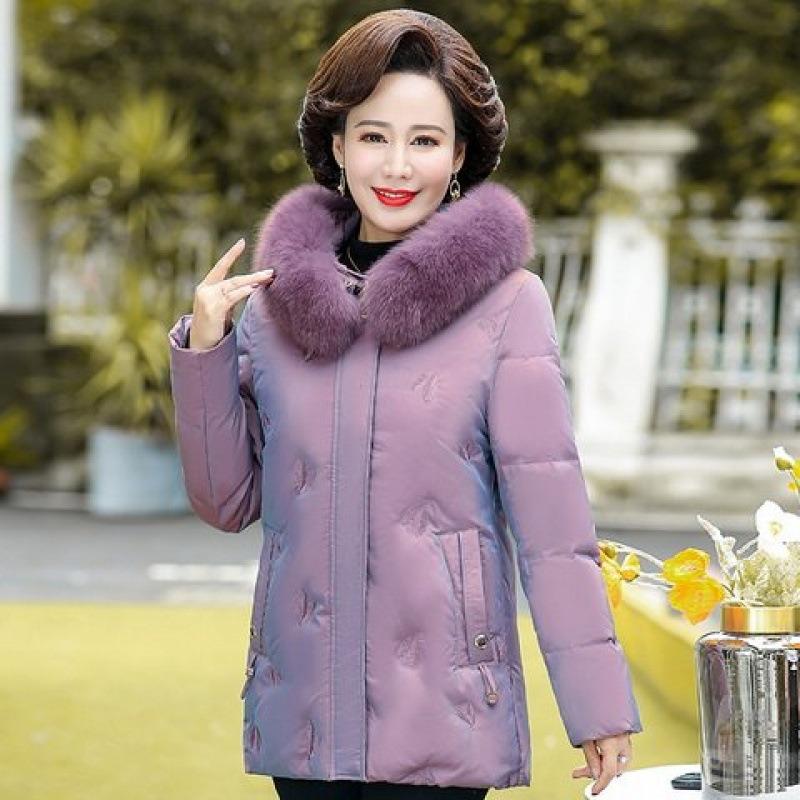 Noble Mother Down Jacket In Women's Winter Clothes Thickened Top In the Elderly Autumn and Winter Forty or Fifty Year Old Coat
