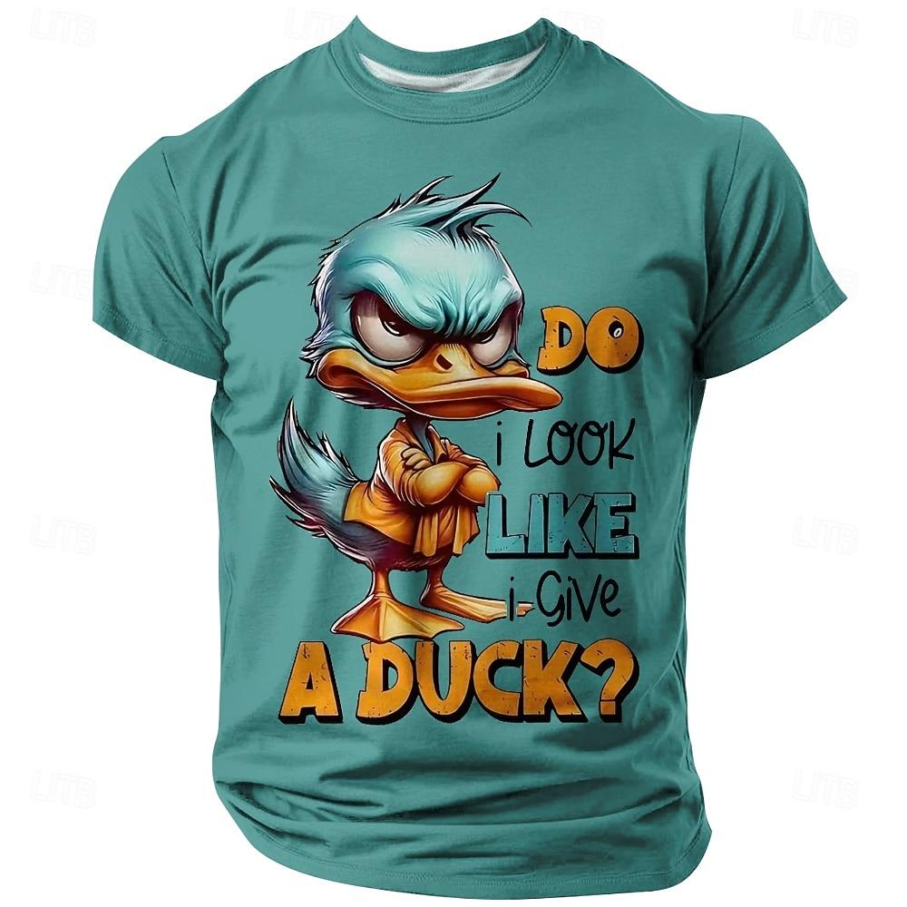 Men's duck print T-shirt Men's T-Shirt,3D Printing, O-neck ,Short Sleeve,Casual,Lightweight Top,sport Wear ,casual ,Large Size,Fashion
