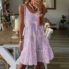 Floral Print Casual Dress Round Neck Sleeveless Mid Length Loose Spring Summer Fashion New