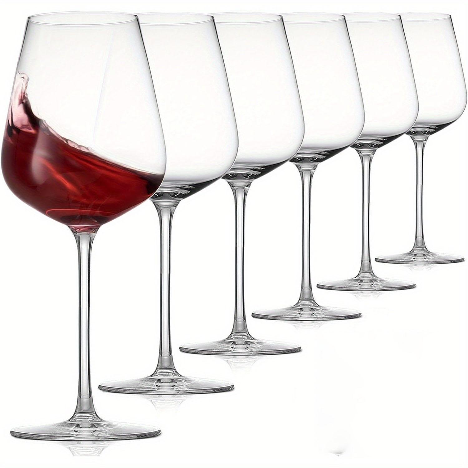 

6pcs 12Oz Lead-Free Crystal Clear Red/White Wine Glasses Set, Durable Long Stemmed Goblet, Perfect For Home Wedding Party Christ