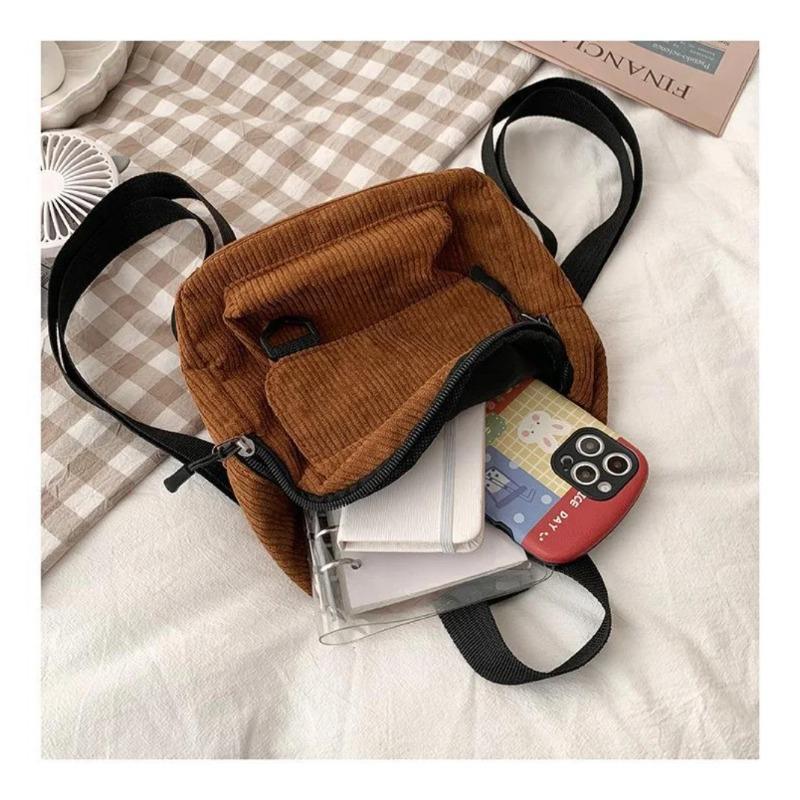 Super Popular Cute Mini Backpack, Corduroy Student Commuting Bag, Multi-Functional Portable Makeup Bag