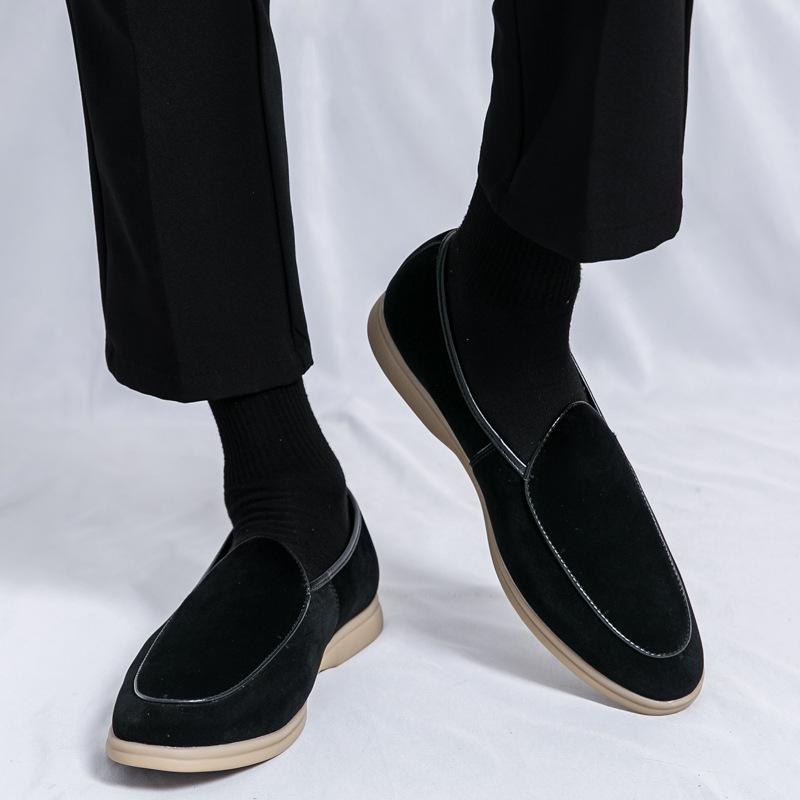 Spring 2025 New Loafers One-pedal Doudou Shoes European and American Foreign Trade 2025 Large Size Men's Shoes