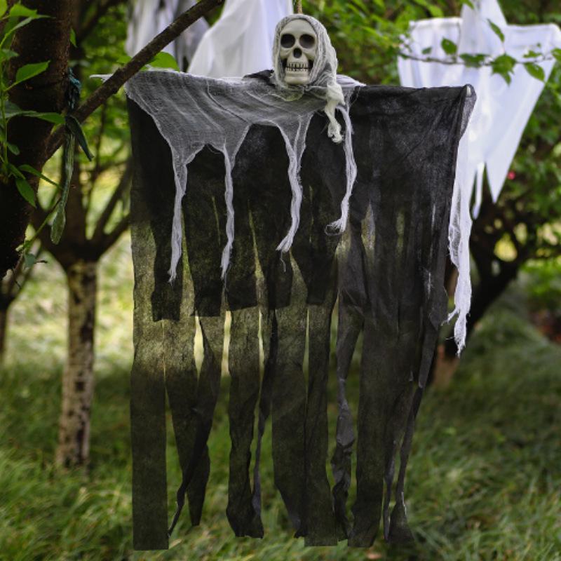 

Хэллоуин Подвесной Декор Призрак: Жуткий череп и женщина-призрак занавеска для двери