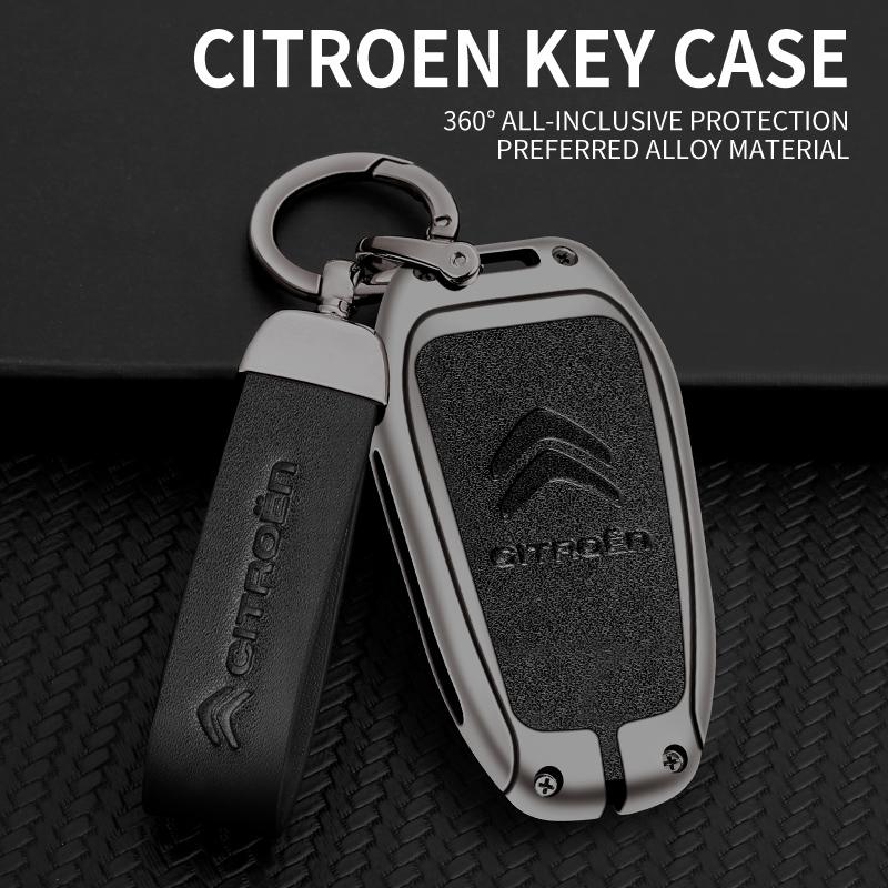 Zinc Alloy Leather Car Remote Key Case Cover Key Protector For Citroen C1 C2 C4 C6 C3-XR Picasso Grand DS3 DS5 Auto Accessories ale256