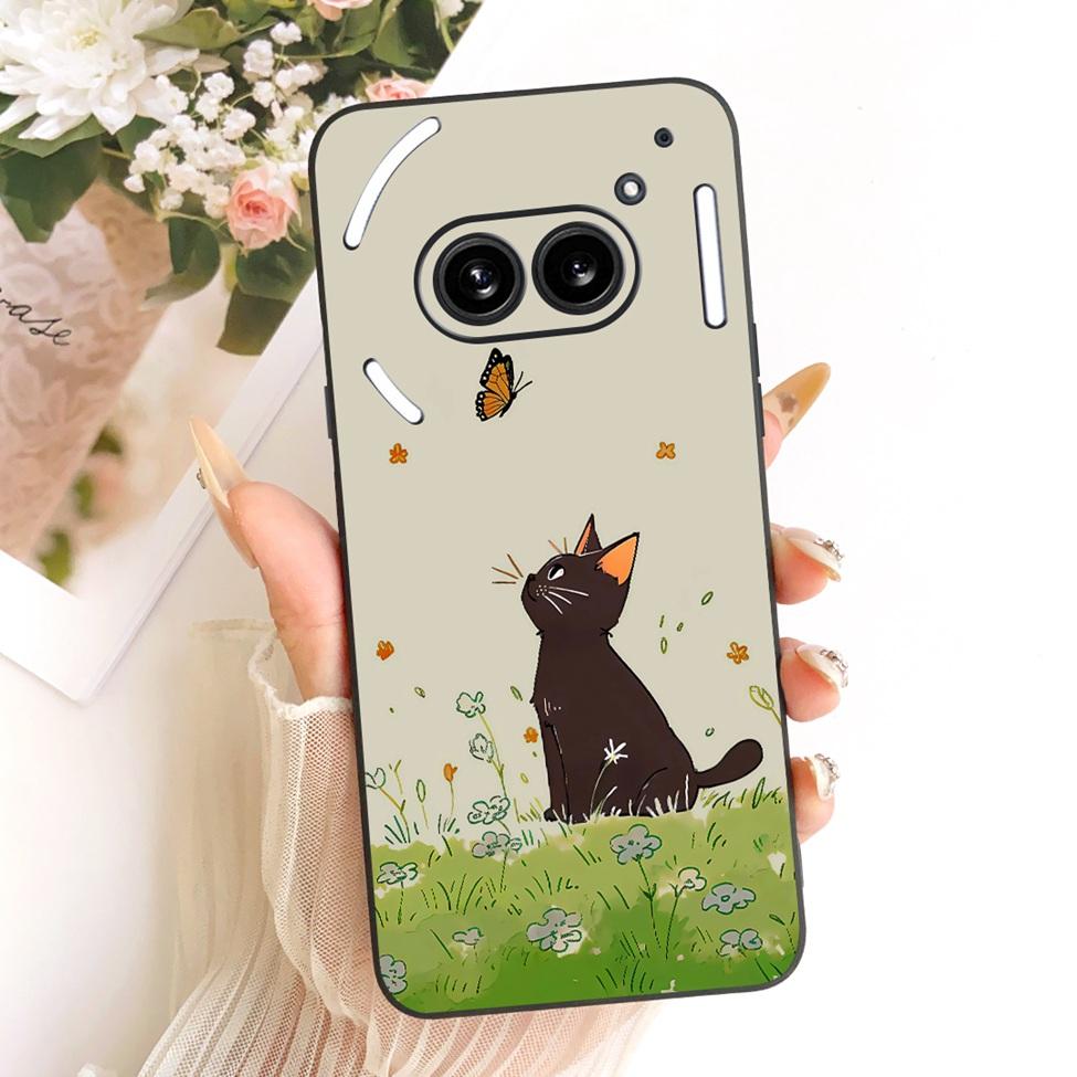 Cover For Nothing Phone 2a Case A142 Silicone Cute Cat Fashion Butterfly Funny Painted Casing For Nothing Phone (2a)