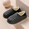 Waterproof plush cotton shoes for winter outdoor wear, warm thick-soled non-slip cotton slippers, indoor household couple one pedal