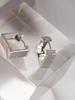Macier Square Cubic One-Touch Earrings