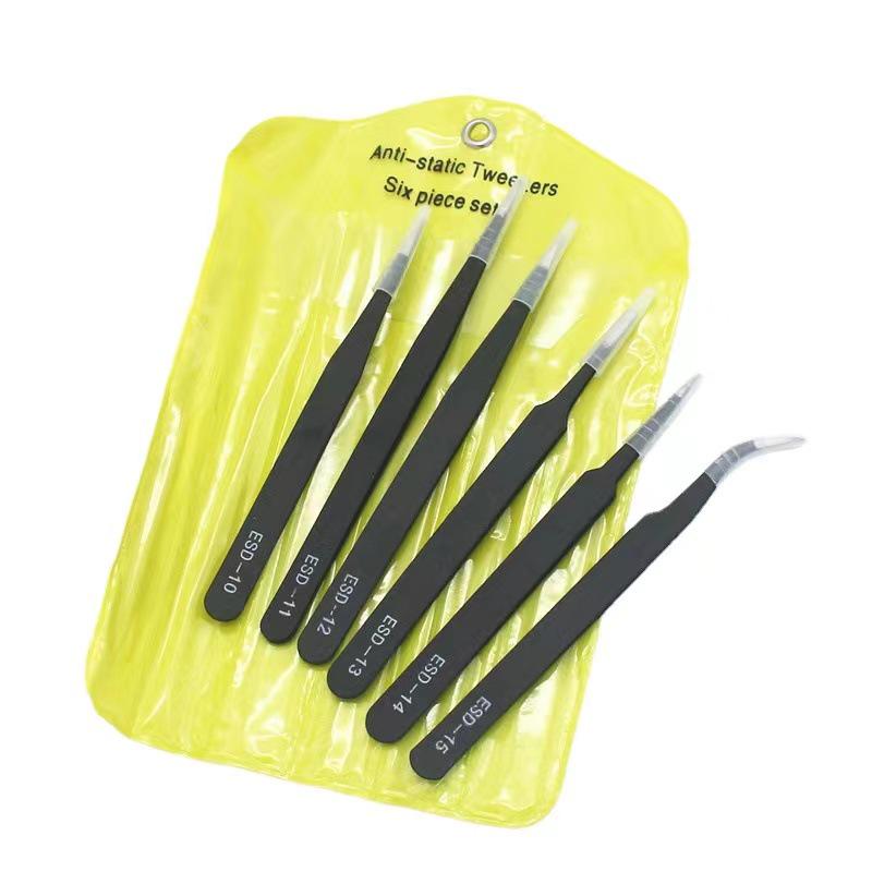 Tweezers Set with Canvas & Leather Bags - Portable Multi-use Tools for Gardening, Aquarium, Clamping & More