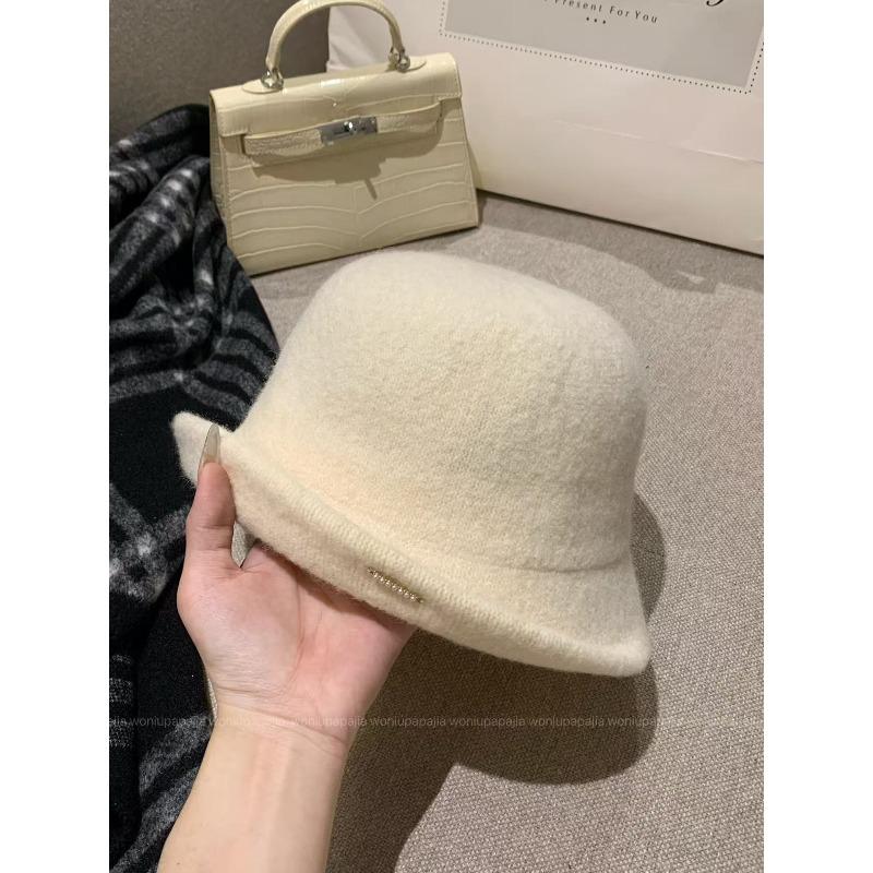 Curly Wool Top Hat for Women Autumn and Winter Fashionable Daughter's Hat Face Showing Little Fisherman Hat Women's Basin Hat