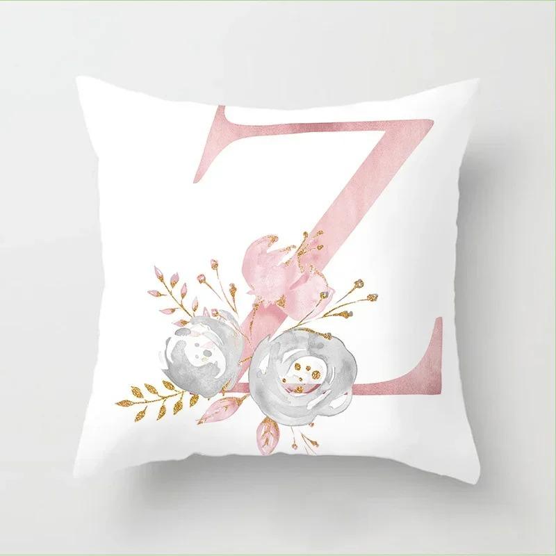 Pink Letter Printed Pillow Cover Pillow Cover Sofa Cushion Decorative Pillow Cover
