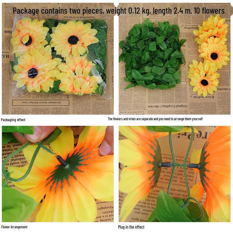 Silk and Plastic Roses Decorative Vines - Artificial Flowers for Weddings, Living Rooms, Home Ceilings, and Rattan Decor.