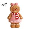 Rustic Xmas Shelf Sitters Christmas Gingerbread Man Ornament Hand Painted Vintage Wooden Tabletop Durable Wood Figurines Figurine Holiday Decor for