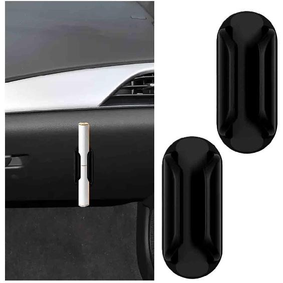 2PCS Car Lip Balm Holder, Heat-Resistant Silicone Lipstick Organizer, Self-Adhesive Vehicle Lip Gloss Storage, Compact Aesthetic Auto Interior