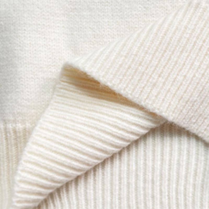 Ladies Autumn Winter Long Sleeve Round Collar Pullover Color Matching Warm Knitted Sweater Knitwear Top