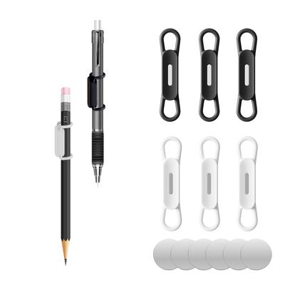 UMUST 6-Pack Magnetic Pen Holder, Magnetic Silicone Pen Holder Clip, Adjustable Pencil Holder, Portable Pen Holder, Magnetic iPad Pen Holder,