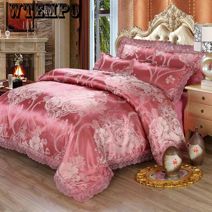 Buy 4pcs Bedding Set Luxury Bedlinen Luxury Silk Lace Quilt Cover Duvet