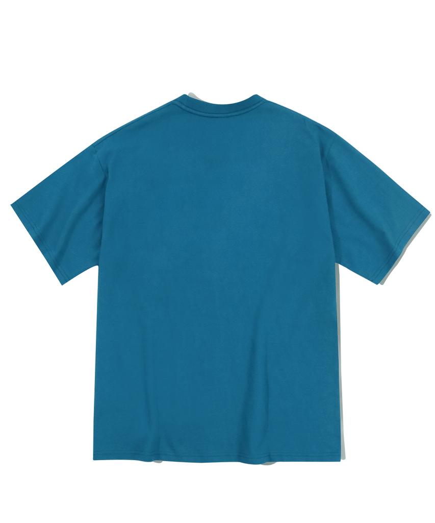 FILLUMINATE Oversized Fuzzy Logo T-Shirt - Blue