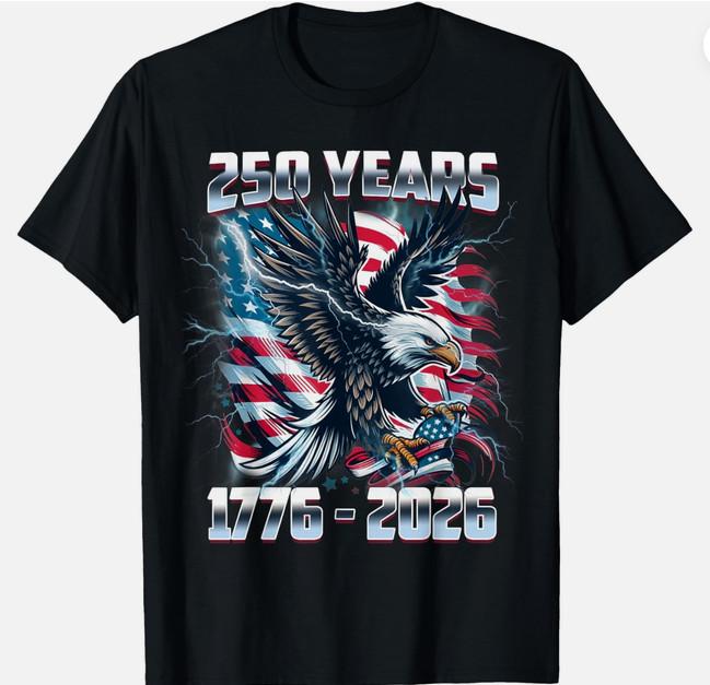 250 Years 1776 2026 250th Birthday Party T-Shirt S