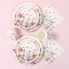 Spring Wild Flower Disposable Tableware Birthday Party Decor Wild Floral Paper Plates Cups Napkins Wedding Baby Shower Supplies