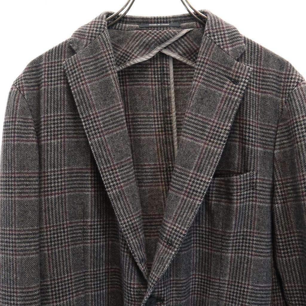 TAGLIATORE made in Italy Check Pattern wool blend tailored jacket 50 Gray Men's Used