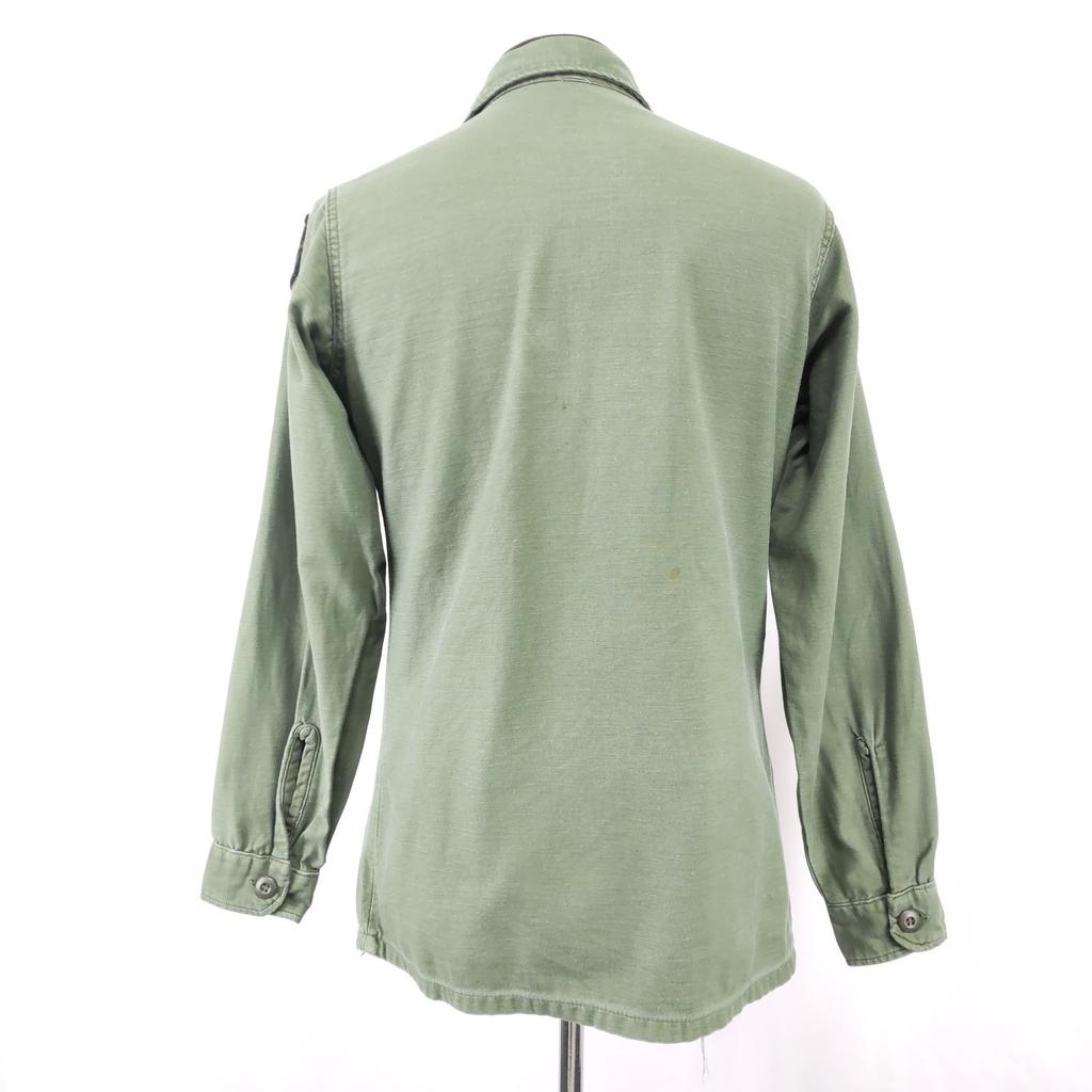 60er Vintage J.H. Rutter-Rex Mfg U.S.. Army OG-107 Militärhemd aus Baumwollsatin 14 1/2x33 Herren S-M ca.(GEBRAUCHT)