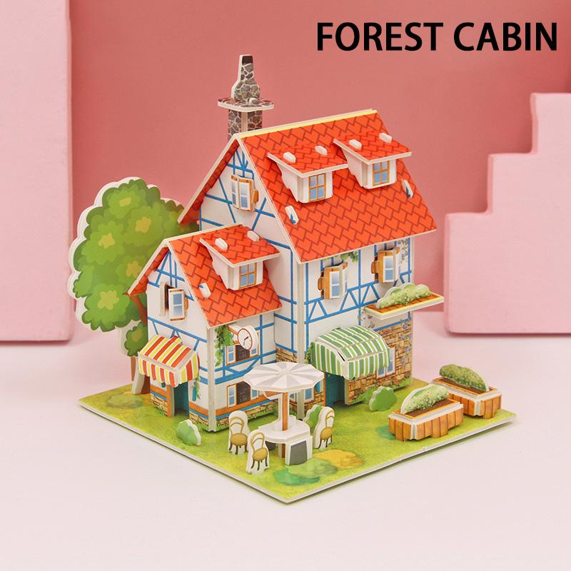 3D Paper Puzzle Montessori Miniature Houses Funny Carton Construction Models For Kids Handmade Educational Toys